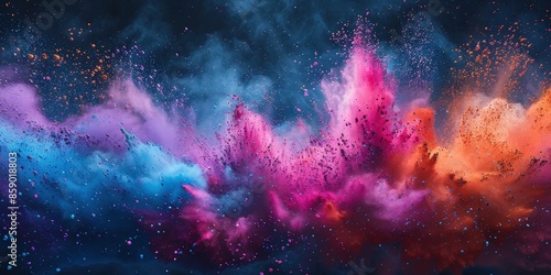 Abstract Colorful Explosion of Powder
