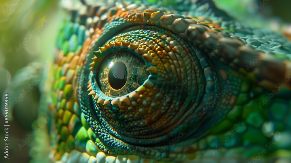 Obraz premium close up photo chameleon eye