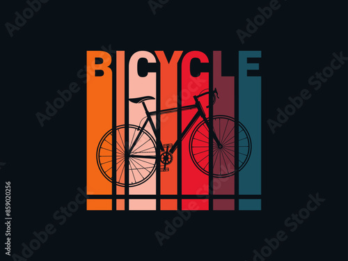 Bicycle t-shirt design, Bicycle l typography, Vector illustration
