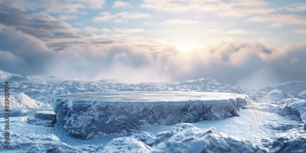 Obraz premium Winter Wonderland with Ice Platform