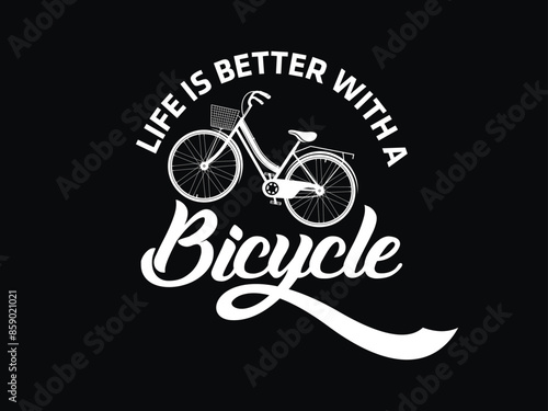 Bicycle t-shirt design, Bicycle l typography, Vector illustration