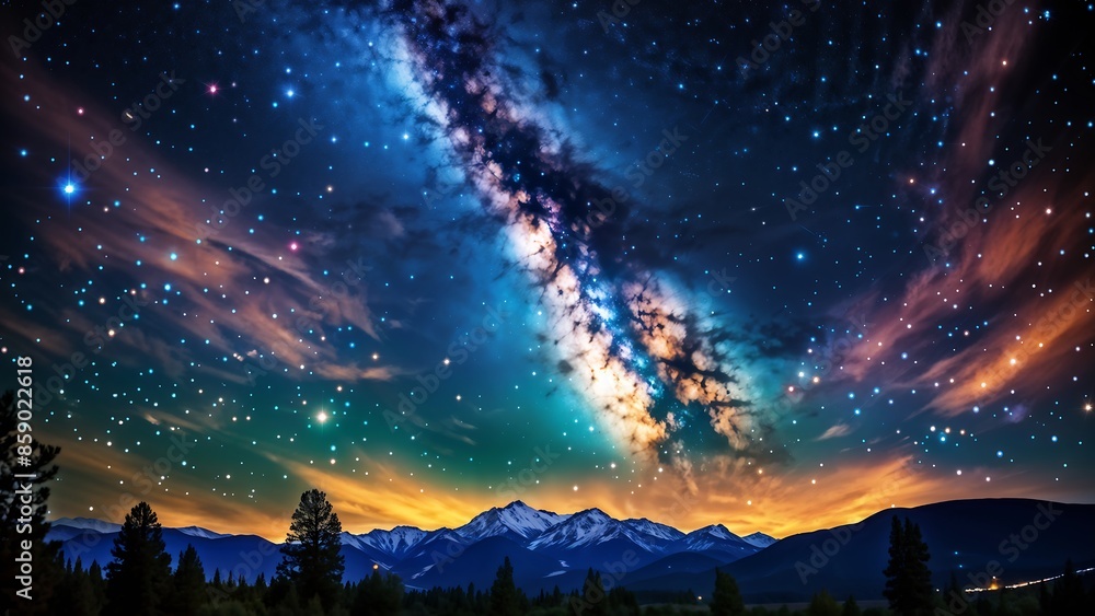 Photorealistic Milky Way Arcing Across the Sky, Algorithm Design. Generative AI Photorealistic Milky Way Arcing Across the Sky, Algorithm Design. Generative AI
