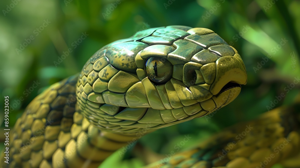3d King Cobra Black Snake The world's longest venomous snake isolated on green background, King cobra snake 3d illustration, King cobra snake 3d Rendering. 3d King Cobra Black Snake The world's longest venomous snake isolated on green background, King cobra snake 3d illustration, King cobra snake 3d Rendering.