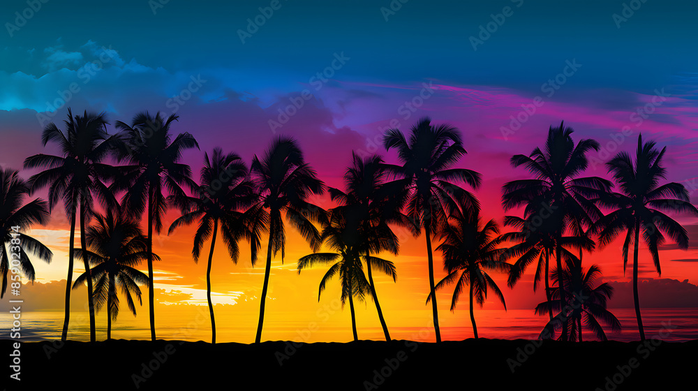 sunset beach with palm tree sunset beach with palm tree