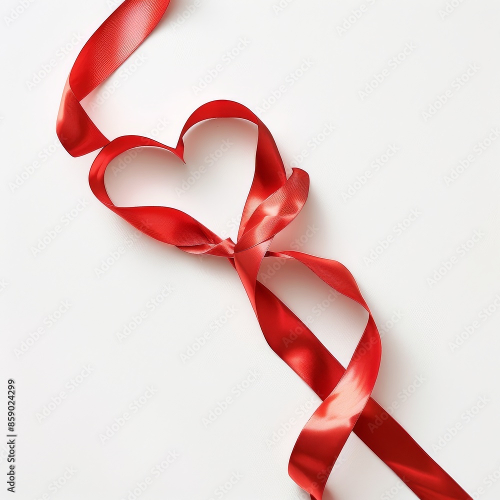 Beautiful red bow from satin ribbon on white background Beautiful red bow from satin ribbon on white background