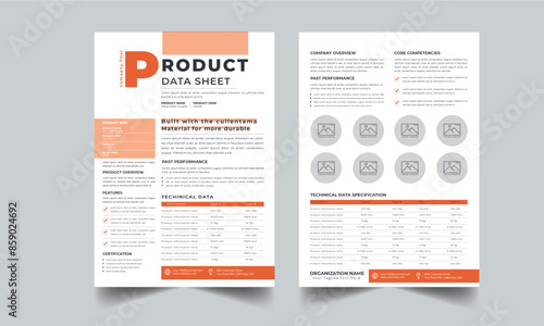 Product Data Sheet, Technical Data Sheet layout 2 Page Concept template design