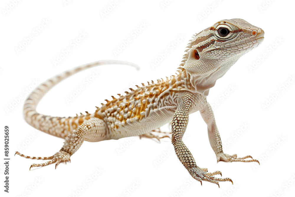 Naklejka premium Camouflaged Desert Lizard Isolated on Transparent Background