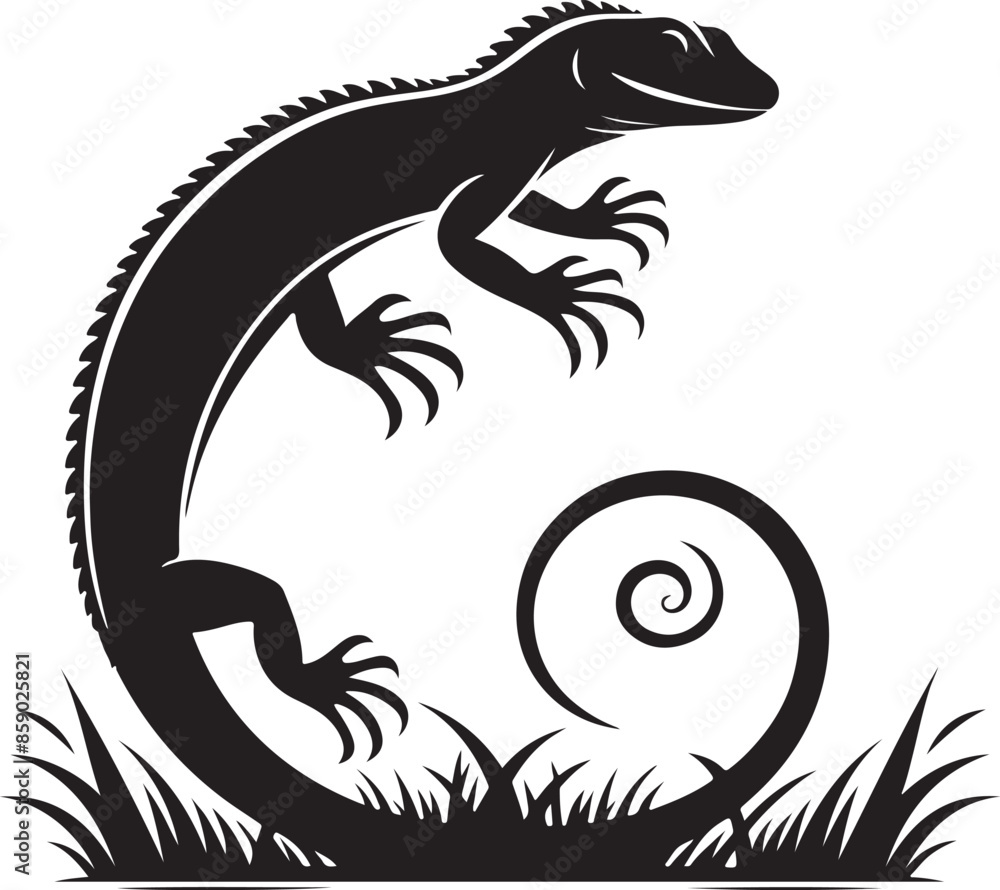 Lizard design silhouette vector art work EPS generative AI Lizard design silhouette vector art work EPS generative AI