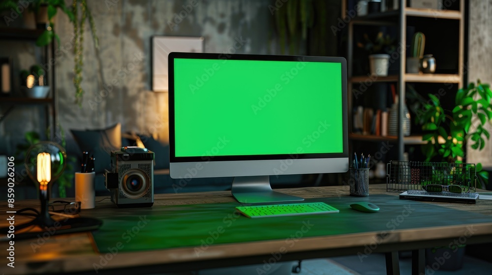 Advanced Desktop Computer with Chroma Key Green Screen Advanced Desktop Computer with Chroma Key Green Screen
