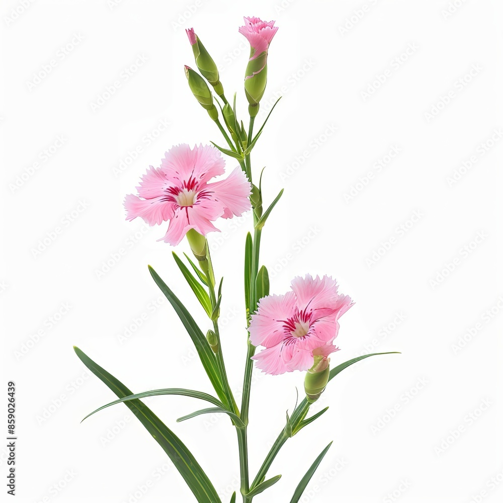 Fototapeta premium Dianthus Isolated on White Background. Beautiful Dianthus Flower
