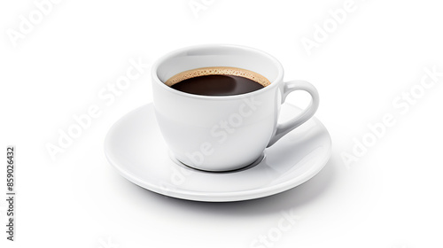 isolated coffee cup against a stark white background
