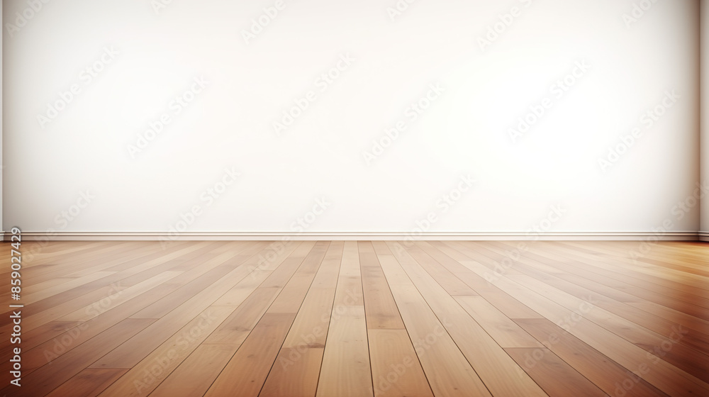 Wooden floored empty room isolated against a white background Wooden floored empty room isolated against a white background