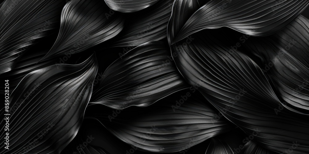 Black and White Abstract Leaf Pattern Black and White Abstract Leaf Pattern