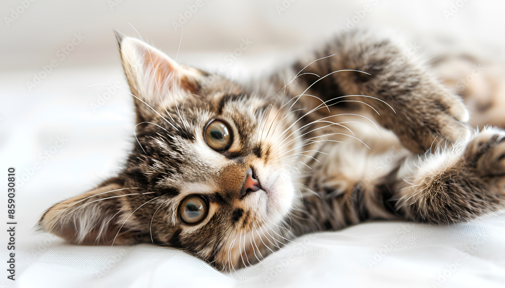 Cute cat animal on grey background Cute cat animal on grey background