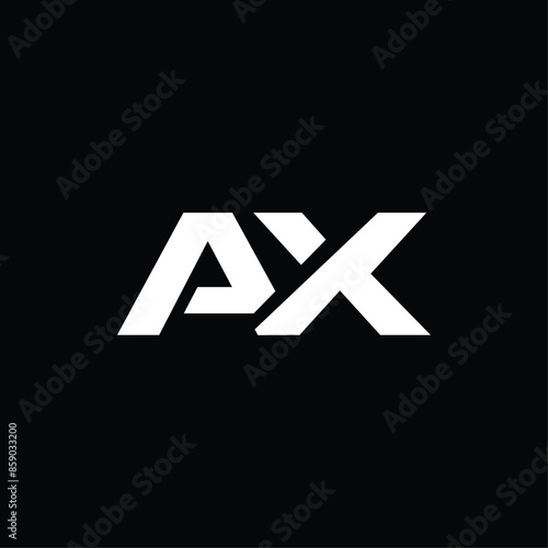Initial AX Modern Geometric Simple Business Technology Logo