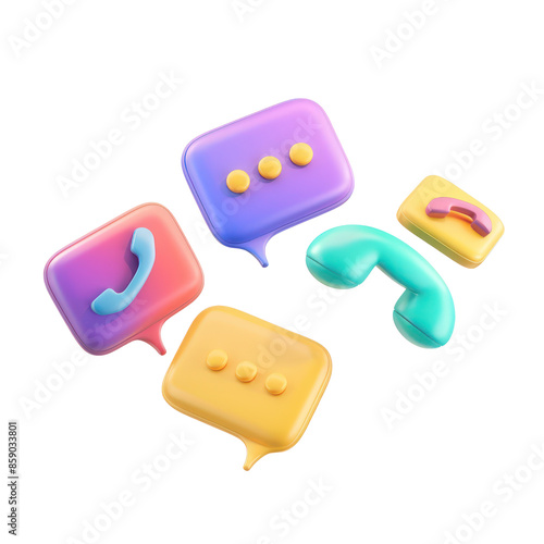 Contact 3d icon cartoon style floating on transparency background PNG
 photo