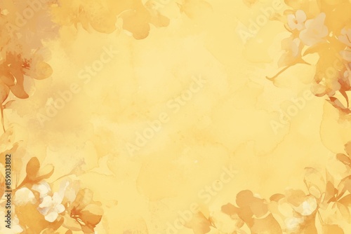 Golden Watercolor Floral Background © Fathur