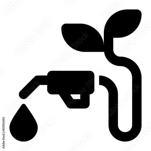 biofuel, biodiesel, fuel, sustainable energy, renewable energy, ecology, green diesel solid glyph icon