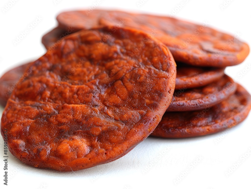 Stacked crispy sweet potato crackers Stacked crispy sweet potato crackers