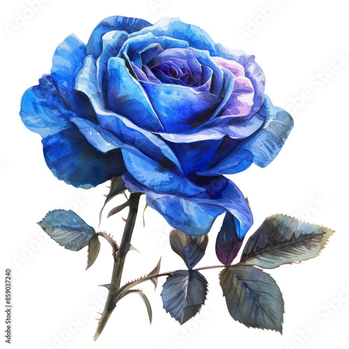 Fototapeta Naklejka Na Ścianę i Meble -  blue rose isolated on white