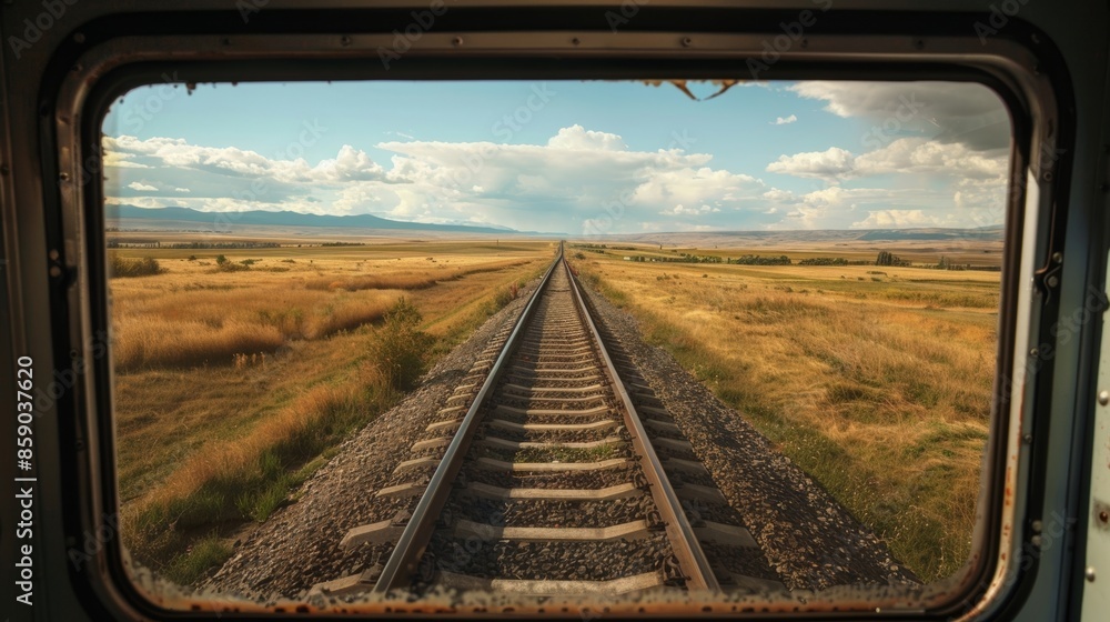 Train tracks stretching endlessly into the horizon ting through remote landscapes and connecting distant towns. Train tracks stretching endlessly into the horizon ting through remote landscapes and connecting distant towns.