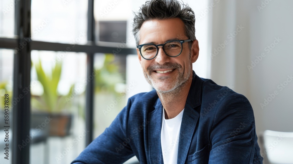 The smiling mature man The smiling mature man