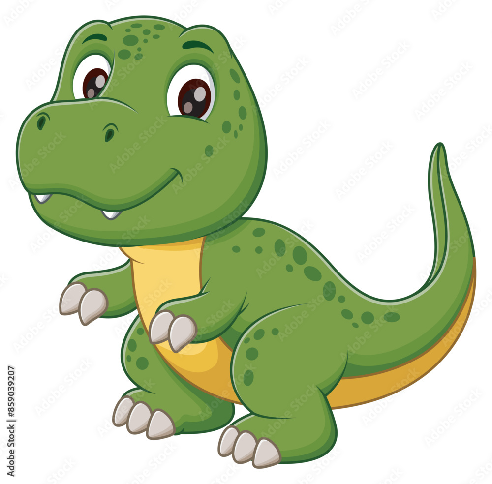 Cute Green Dinosaur Cartoon. Animal Nature Icon Concept Isolated Premium Vector. Vector Illustration Cute Green Dinosaur Cartoon. Animal Nature Icon Concept Isolated Premium Vector. Vector Illustration