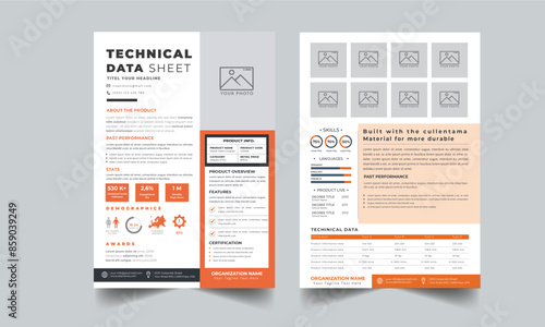  Technical Data Sheet layout template design 2 Page Concept template design