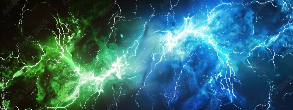 green and blue battle lightning background green and blue battle lightning background