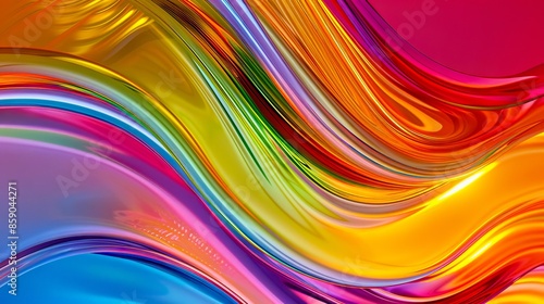 A colorful abstract background with wavy lines.