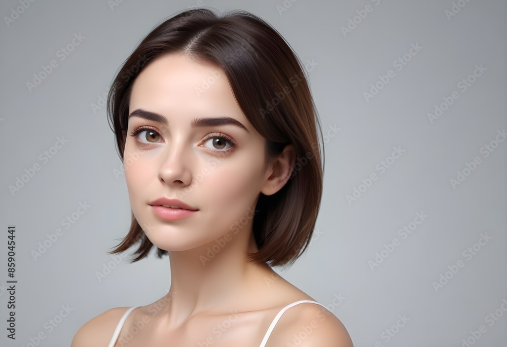 Fototapeta premium Beautiful elegant woman front view photo