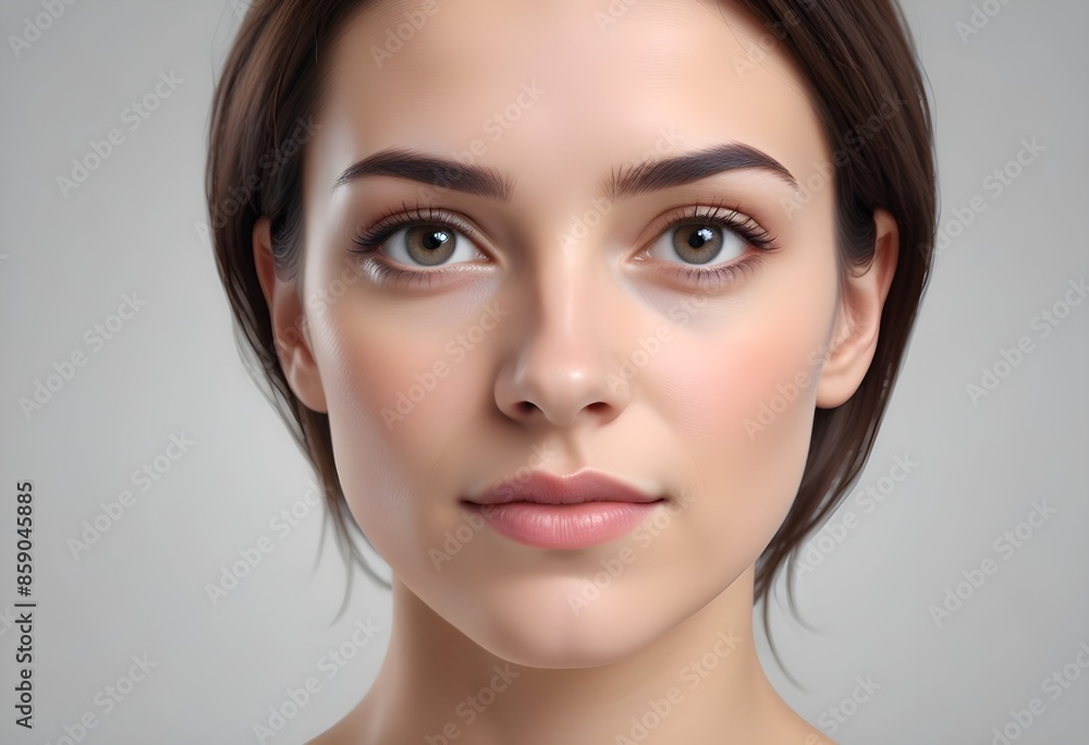 Fototapeta premium Beautiful elegant woman front view photo
