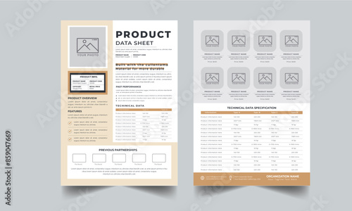 Product Data Sheet, Technical Data Sheet layout 2 Page Concept template design