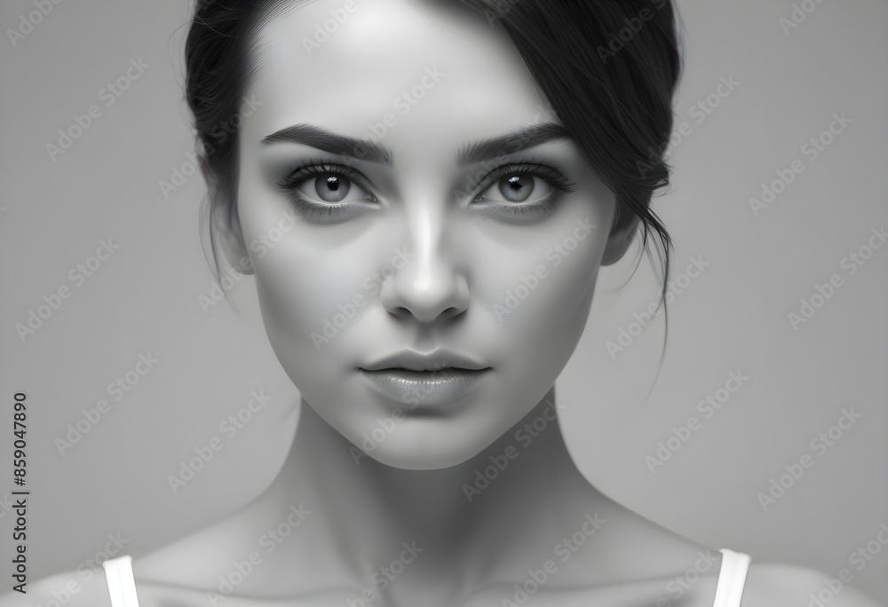 Fototapeta premium Beautiful elegant woman front view photo