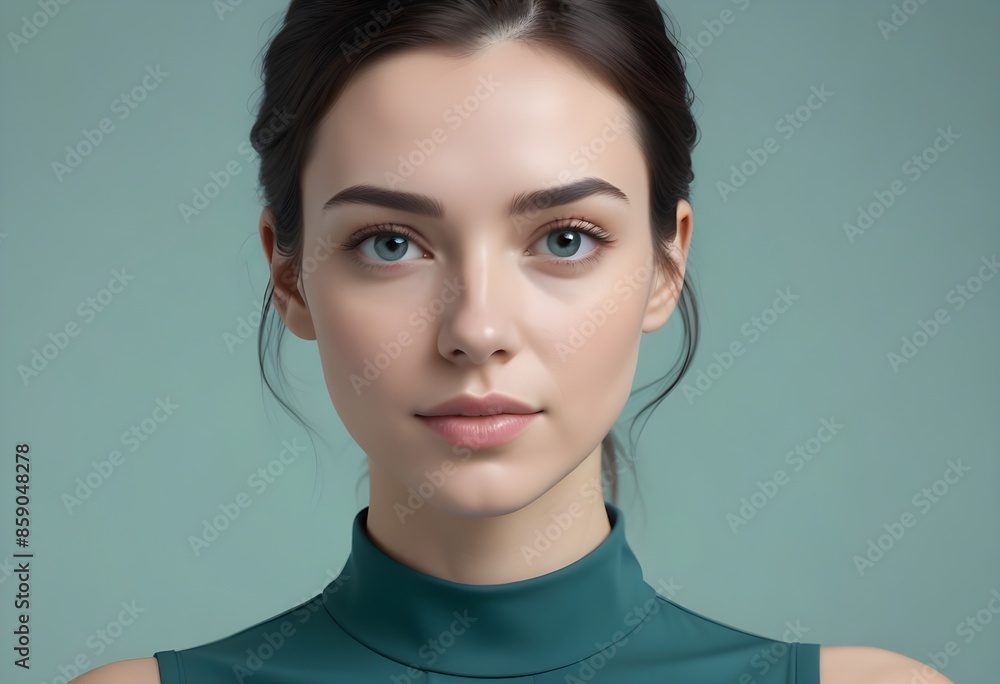 Fototapeta premium Beautiful elegant woman front view photo