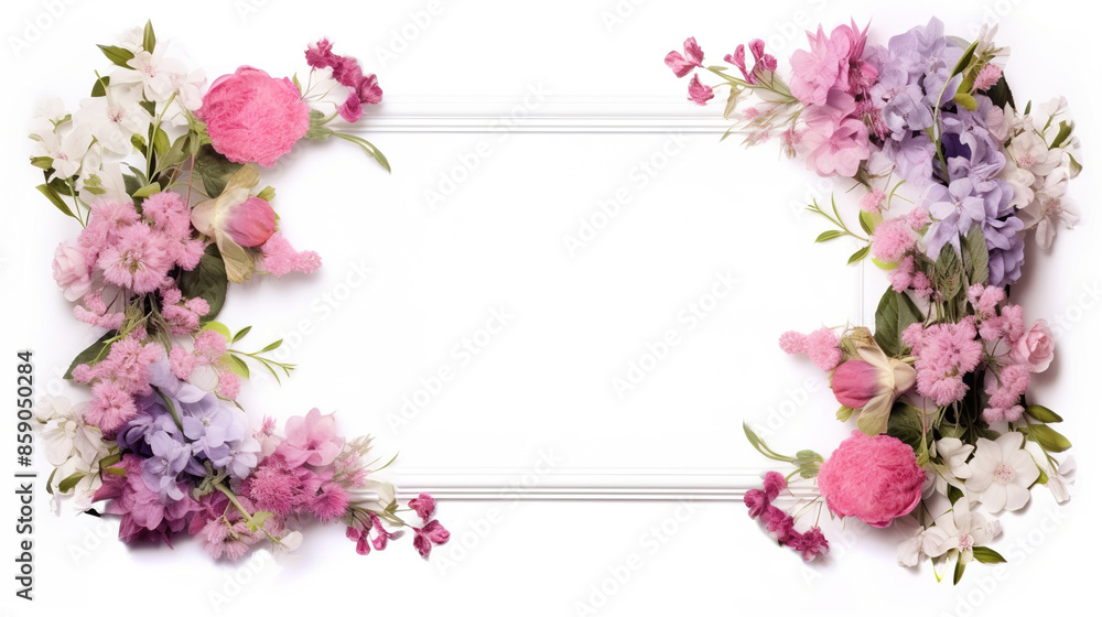 lone floral frame against a white background lone floral frame against a white background