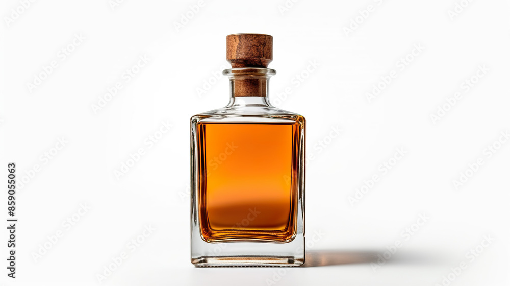 Isolated liquor bottle on a stark white background Isolated liquor bottle on a stark white background