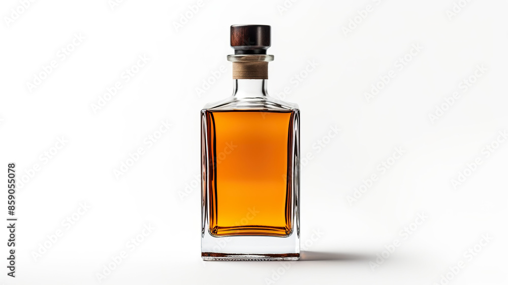 Isolated liquor bottle on a stark white background Isolated liquor bottle on a stark white background