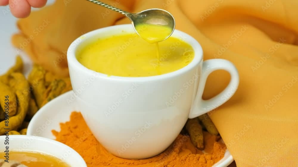 Traditional Ayurvedic drink made from milk and turmeric. Traditional Ayurvedic drink made from milk and turmeric.