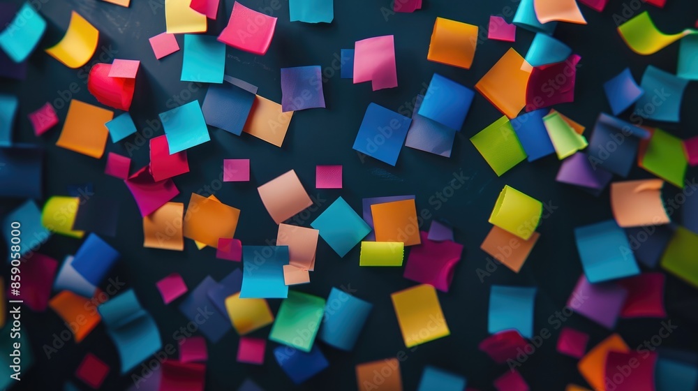 Vibrant notes against dark background Business planning competition digital economy and cryptocurrencies Vibrant notes against dark background Business planning competition digital economy and cryptocurrencies