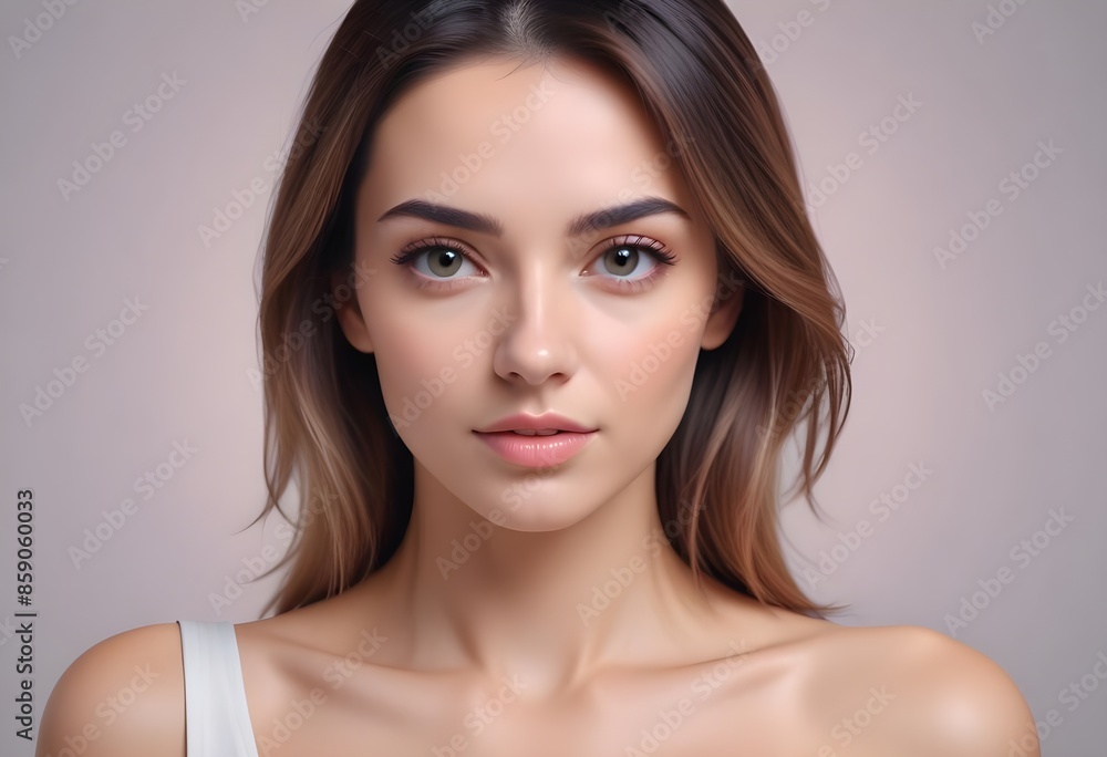 Beautiful elegant woman front view photo