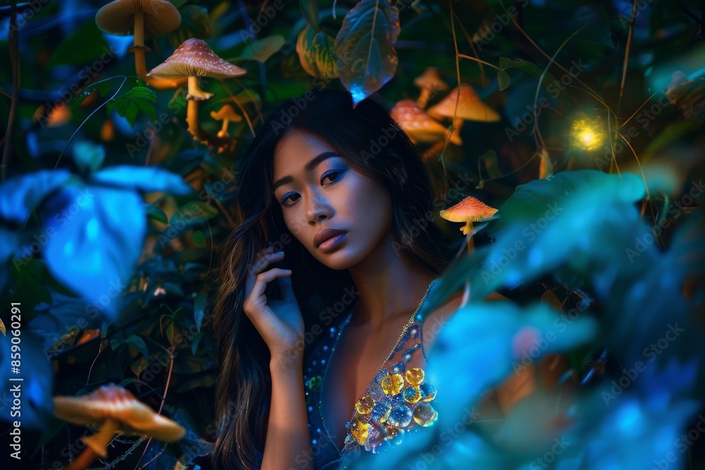 Mystical Woman in a Forest of Blue Mystical Woman in a Forest of Blue