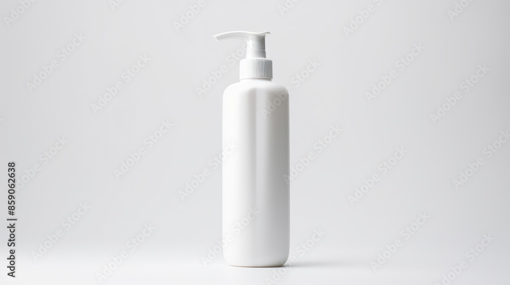Pure white background with an isolated pump bottle Pure white background with an isolated pump bottle