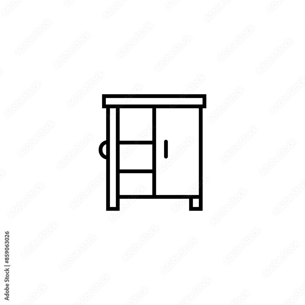 Furniture and home interior elements - thin line web icon set. Outline icons of kitchen, living room, bedroom and office collection. Simple vector illustration Furniture and home interior elements - thin line web icon set. Outline icons of kitchen, living room, bedroom and office collection. Simple vector illustration