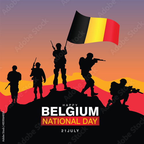 happy national day Belgium greetings. abstract vector illustration design.