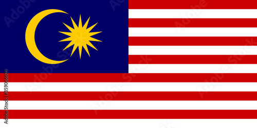 Photography Malaysia flag in official colors and proportion correctly