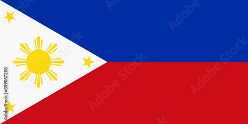 Philippines flag in official colors and proportion correctly