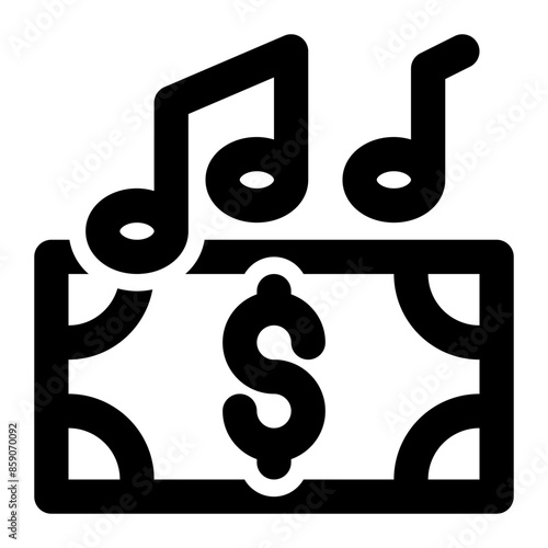 payment, pay, cost, buy, purchase, budget, music, song, audio, entertainment outline icon