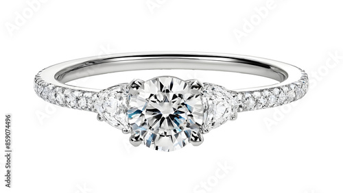 Diamond Engagement Ring PNG isolated with no background