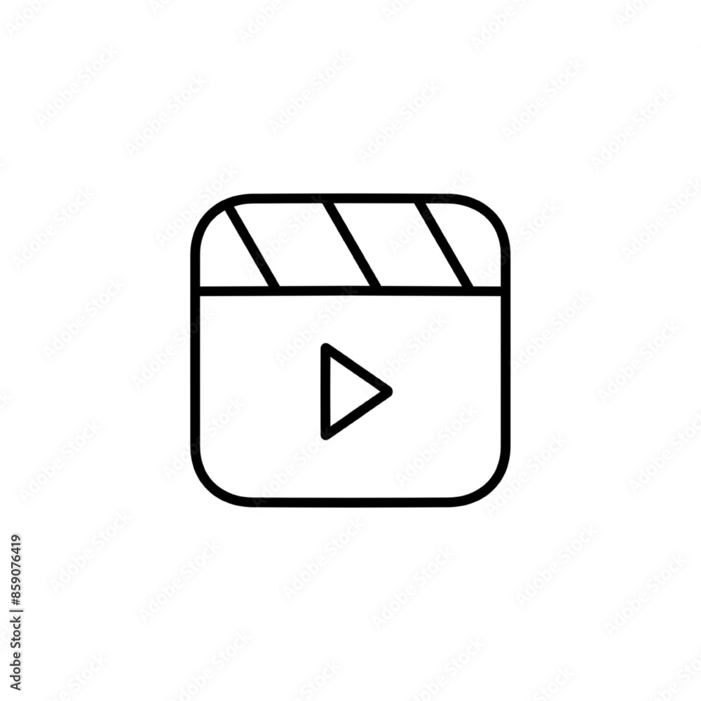 video play icon vector illustration, isolated on white video play icon vector illustration, isolated on white